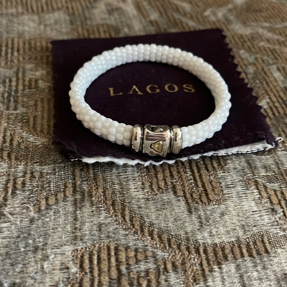 Lagos white ceramic caviar bracelet